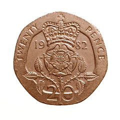 Image showing Retro look Twenty pence coin