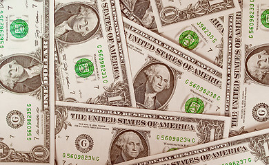 Image showing Retro look Dollar notes 1 Dollar