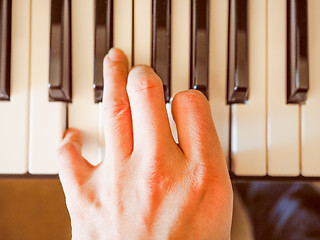 Image showing Retro look Music keyboard keys