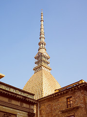 Image showing Retro look Mole Antonelliana Turin