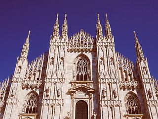 Image showing Retro look Milan Cathedral