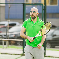 Image showing man play tennis outdoor