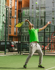 Image showing man play tennis outdoor