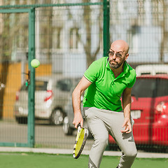 Image showing man play tennis outdoor