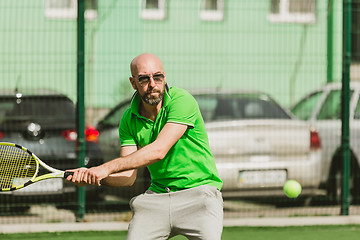 Image showing man play tennis outdoor