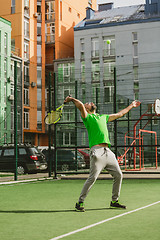 Image showing man play tennis outdoor