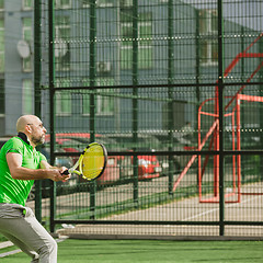 Image showing man play tennis outdoor