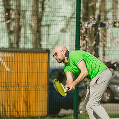 Image showing man play tennis outdoor