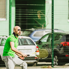 Image showing man play tennis outdoor