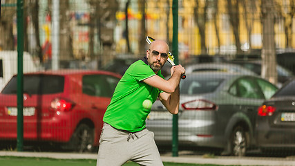 Image showing man play tennis outdoor