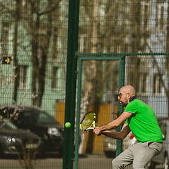 Image showing man play tennis outdoor