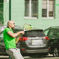 Image showing man play tennis outdoor