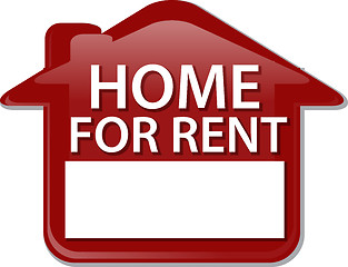 Image showing Home for rent sign Illustration clipart