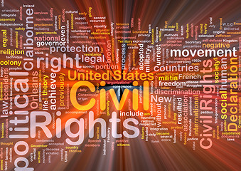 Image showing Civil rights wordcloud concept illustration glowing