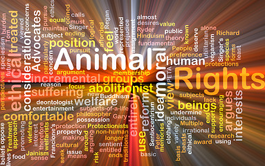 Image showing Animal rights wordcloud concept illustration glowing