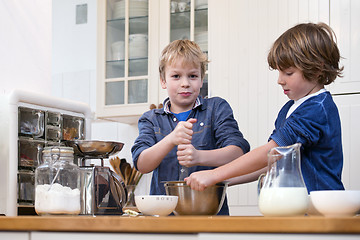 Image showing Boys baking pastry