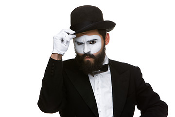 Image showing Portrait of the suspicious mime