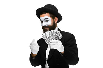 Image showing mime as businessman luring money