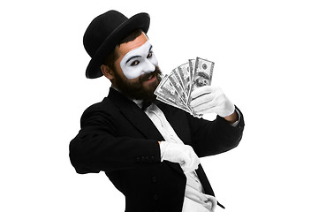 Image showing mime as a businessman screaming with delight