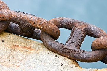 Image showing Old rusty chain