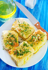 Image showing fresh bread with garlic