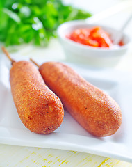 Image showing corndogs