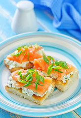 Image showing canape with salmon