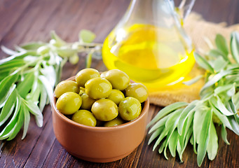 Image showing green olives