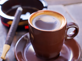 Image showing coffee and sigarette