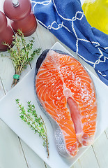 Image showing raw salmon steak