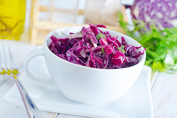 Image showing salad with blue cabbage
