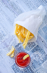 Image showing potato with ketchup
