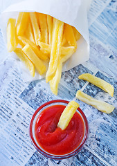 Image showing potato with ketchup