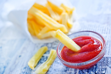 Image showing potato with ketchup