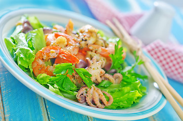 Image showing salad with shrimps