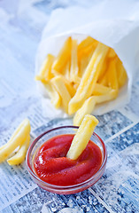 Image showing potato with ketchup