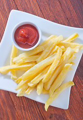 Image showing fried potato with sauce