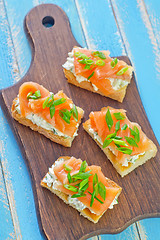 Image showing canape with salmon