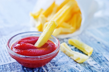 Image showing potato with ketchup