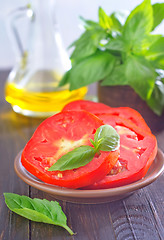 Image showing tomato with basil