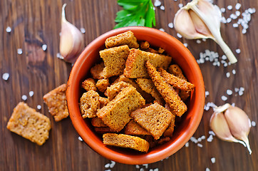 Image showing croutons with salt and garlic
