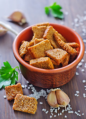 Image showing croutons with salt and garlic