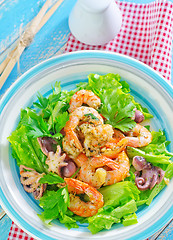 Image showing salad with shrimps