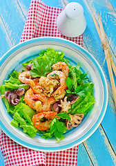 Image showing salad with shrimps