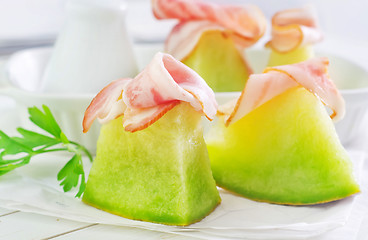 Image showing melon and ham