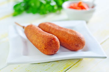 Image showing corndogs