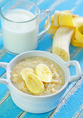 Image showing oat flakes with banana