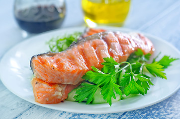 Image showing fried salmon