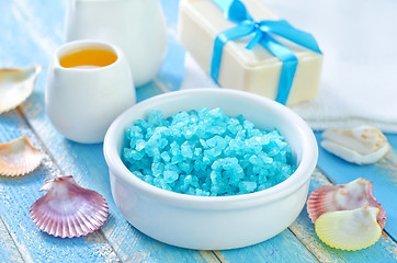 Image showing sea salt andf soap