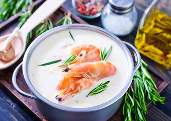 Image showing soup with shrimps